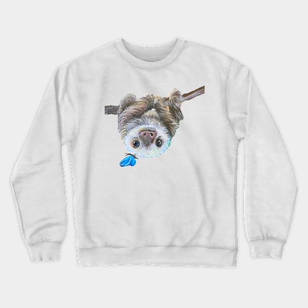 Baby sloth Crewneck Sweatshirt by Jhartbynoodles_art